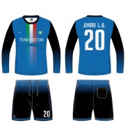 China Supplier 100% Polyester Cheap Custom long sleeve Soccer Uniforms For Teams