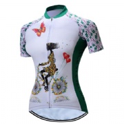 Womens cycling top jersey with big mesh fabric breathable Italy fabric